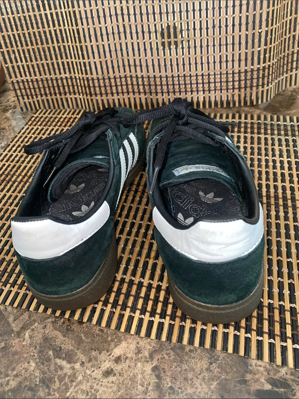 adidas Spezial Suede Sneakers in Dark Green with White Stripes